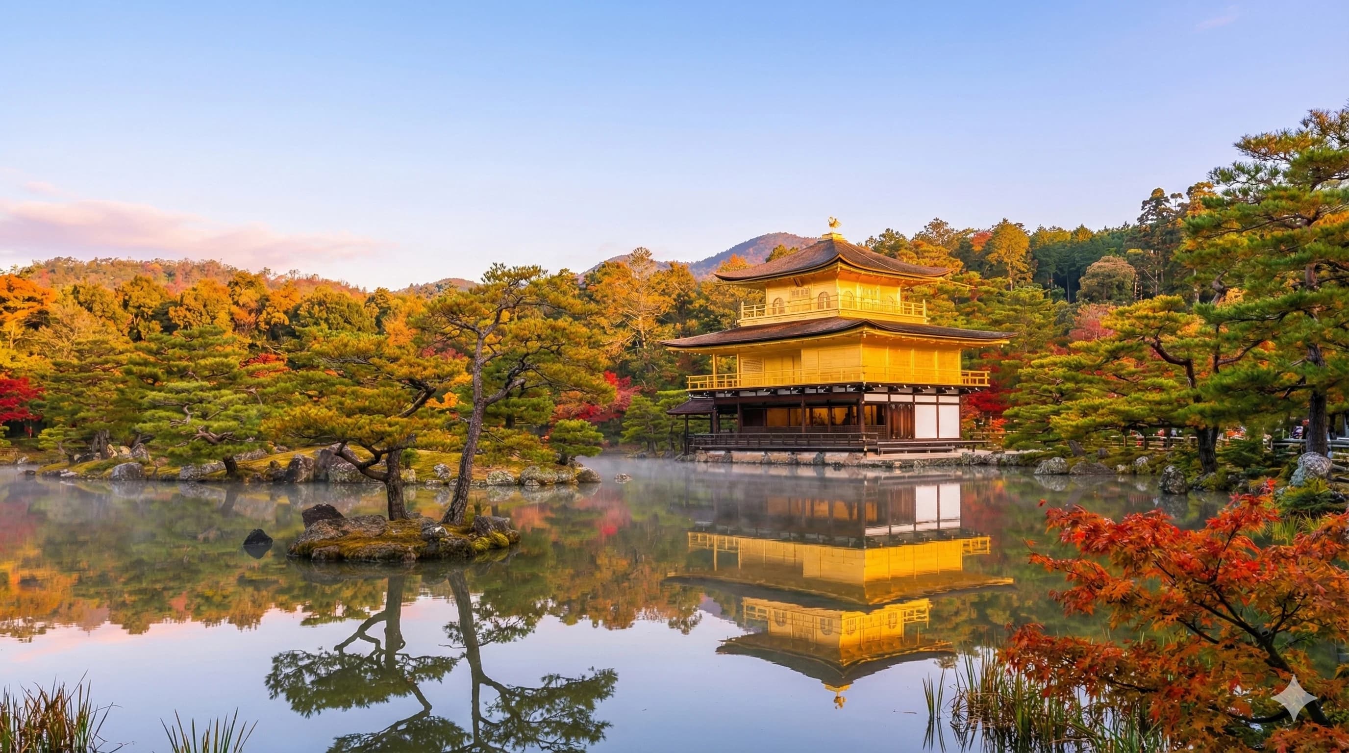 Castillo Nijo y el Pabellón Dorado en Kioto.